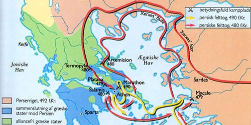 Geografi-kort over perserkrigene